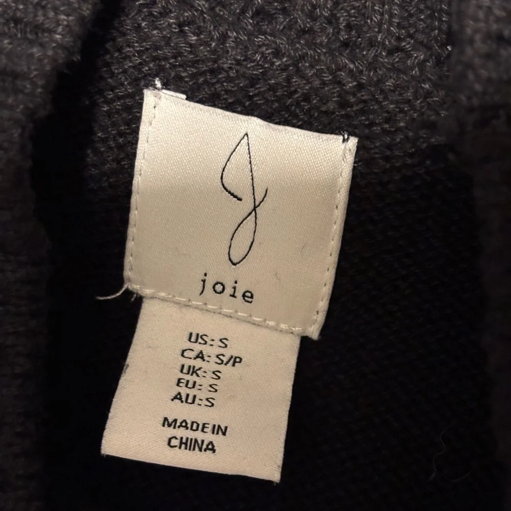 Joie Women's Sweater Mock Neck Black with Multi Colored Stripes Size‎ Small EUC